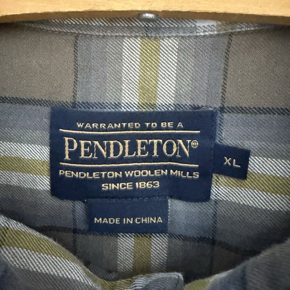 Pendleton Pioneer Shirt Mens XL Plaid Western Grunge Button Up Cowboy - Picture 2 of 8